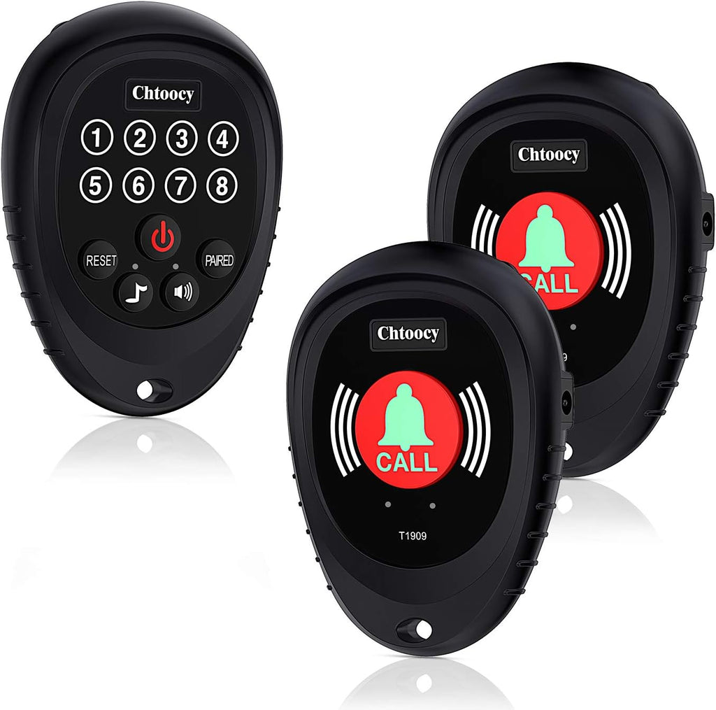 White 3 Call Button Wireless Caregiver Pager System with Receiver Y235