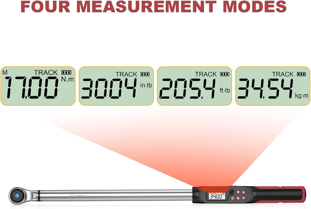 1/2-Inch Drive Digital Torque Wrench Set with Buzzer & LED Indicator G72462