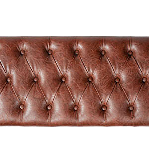 Brown Button Tufted Faux Leather Storage Bench G33872