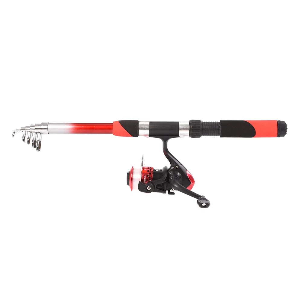 2.1m Telescopic Fishing Rods with 2PCS Reels Fishing Bag H62377