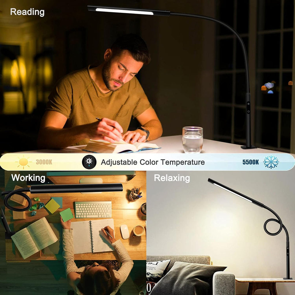 Black Swing Arm LED Desk Lamp with Remote Control R825884
