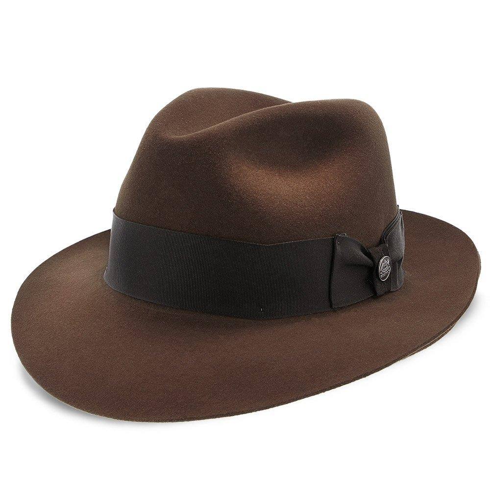 Navy Fur Felt Fedora Hat I94344