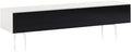 White Wood and Glass TV Stand with Metal Legs M28502