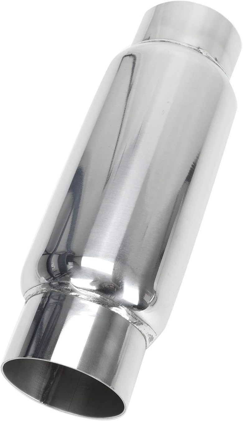 3" Inlet 3" Outlet Stainless Steel Exhaust Muffler Resonator, 12" Overall Length, Pack of 2 S607924