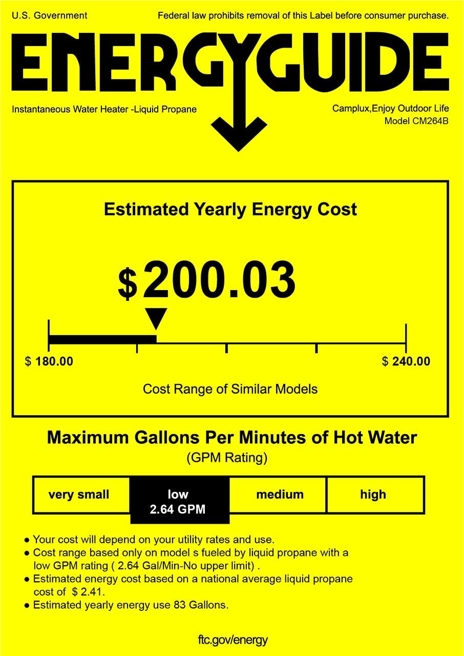 2.64 GPM Propane Tankless Water Heater E195