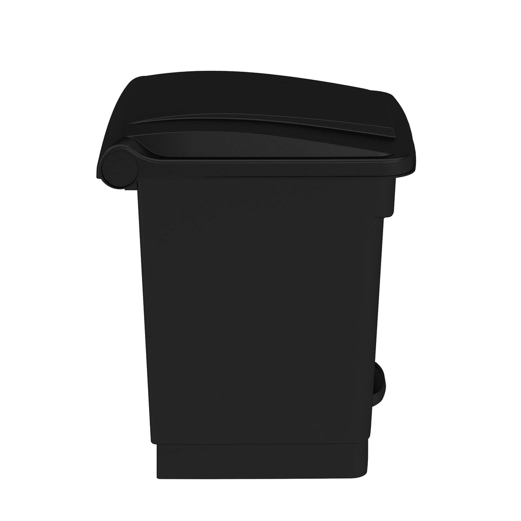 Black 8 Gallon Plastic Step-On Receptacle H3609