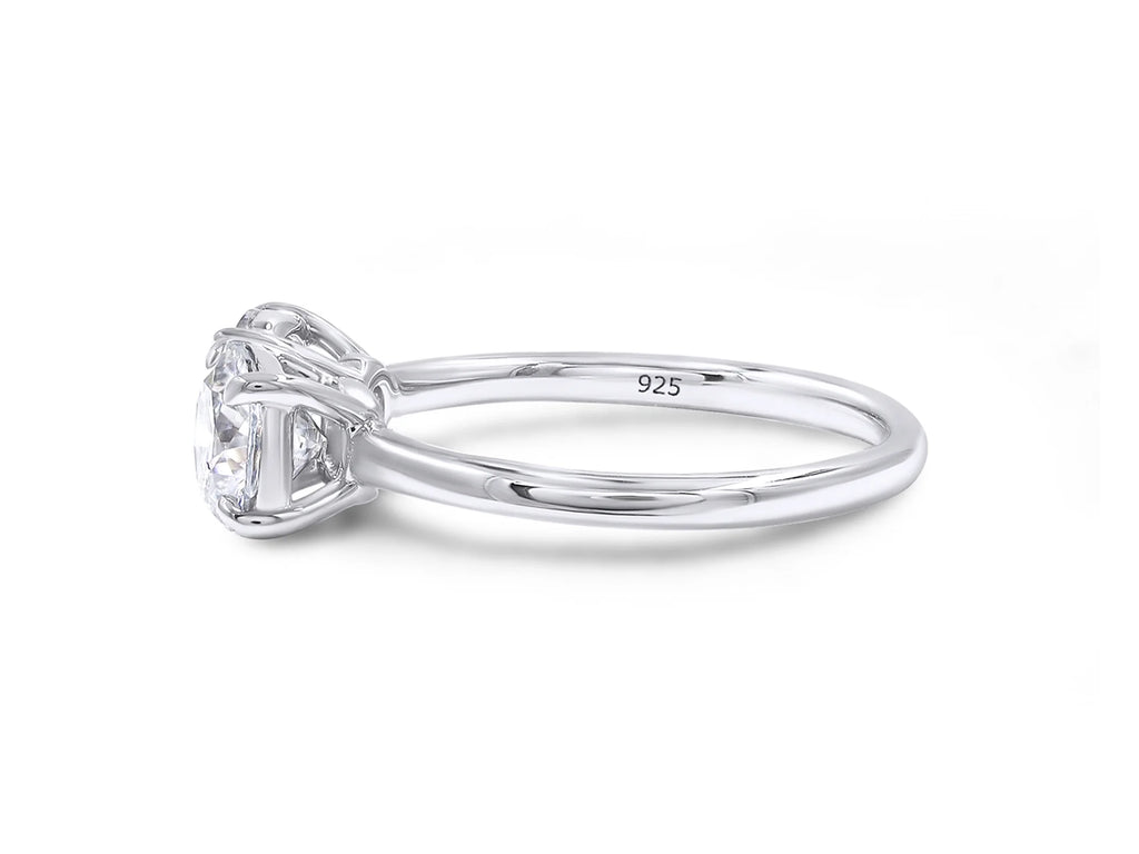 14K White Gold Over Sterling Silver Moissanite 2-Stone Engagement Ring T9951