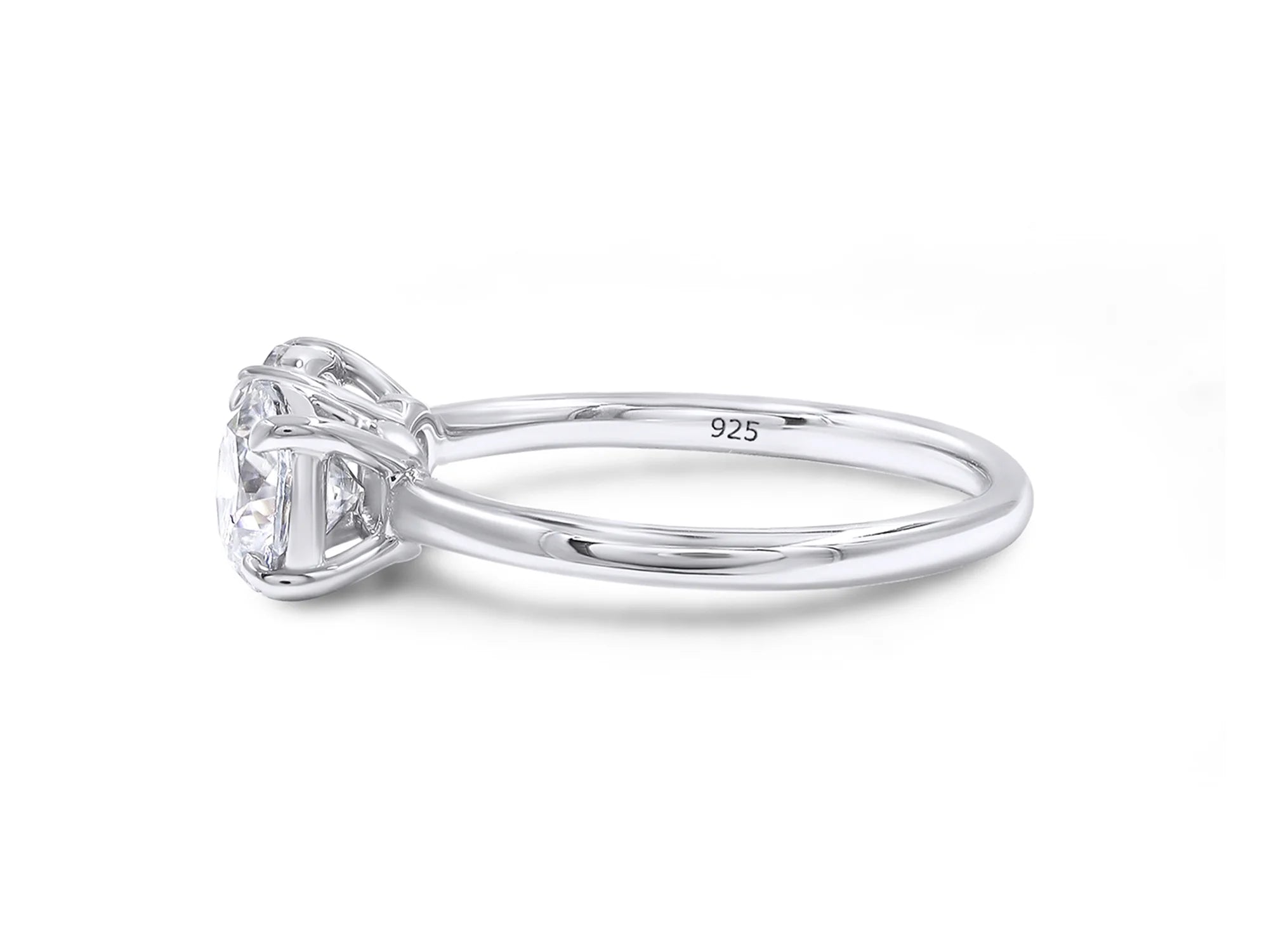 14K White Gold Over Sterling Silver Moissanite 2-Stone Engagement Ring T9951
