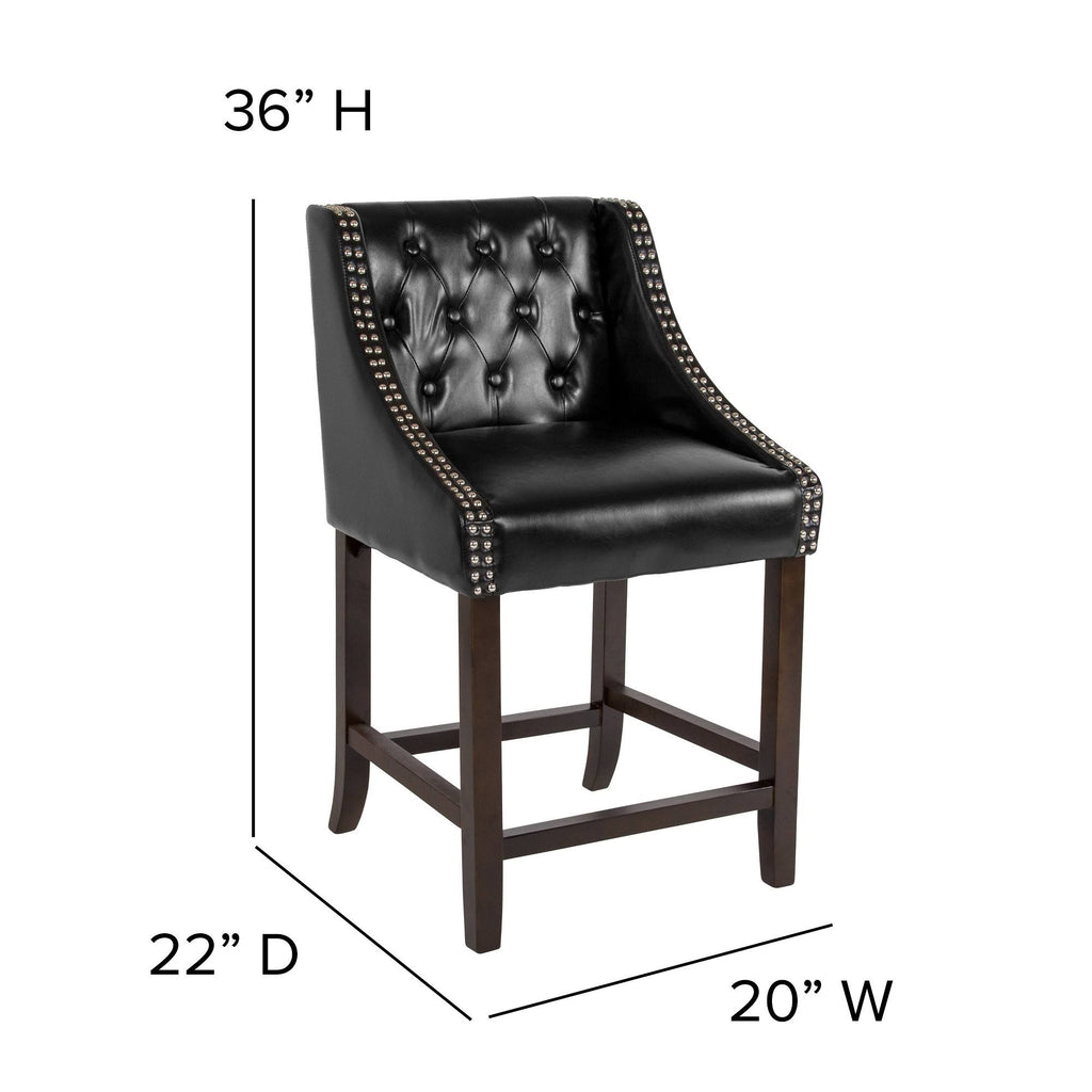 Black Leather Counter Height Stool N370