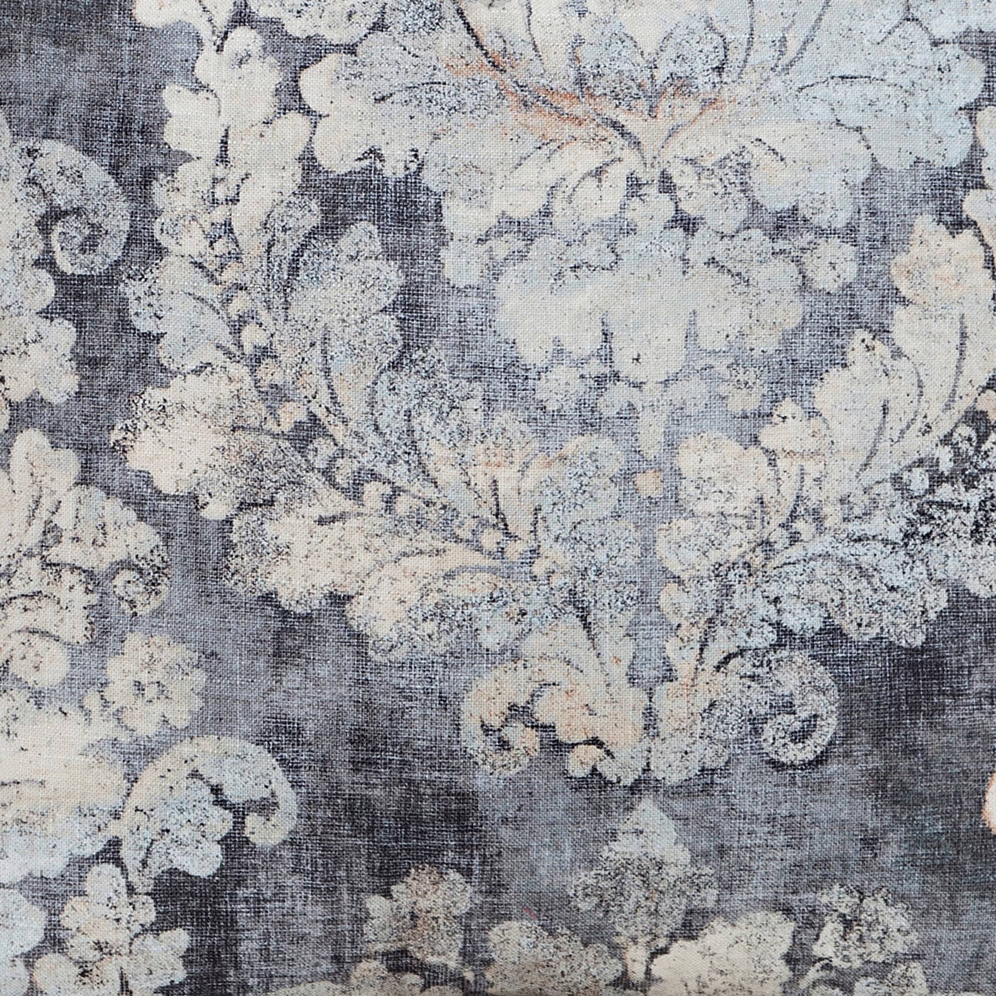 Cindersmoke Distressed Damask Duvet and Shams Twin I3043