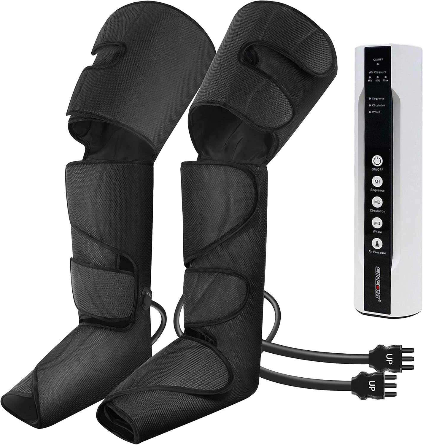 Leg Air Compression Massager with Portable Handheld Controller, 3 Modes & 3 Intensities (Black) P859