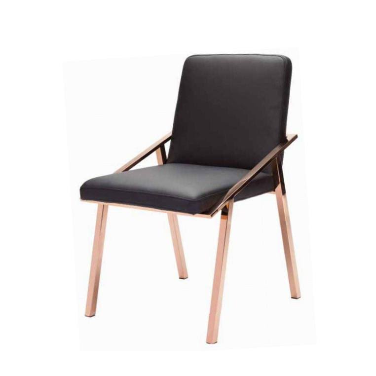 White/Polished Stainless Dining Chair Z55296