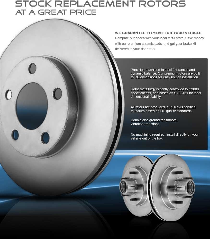 Front Brake Disc Rotors and Ceramic Brake Pads D8749