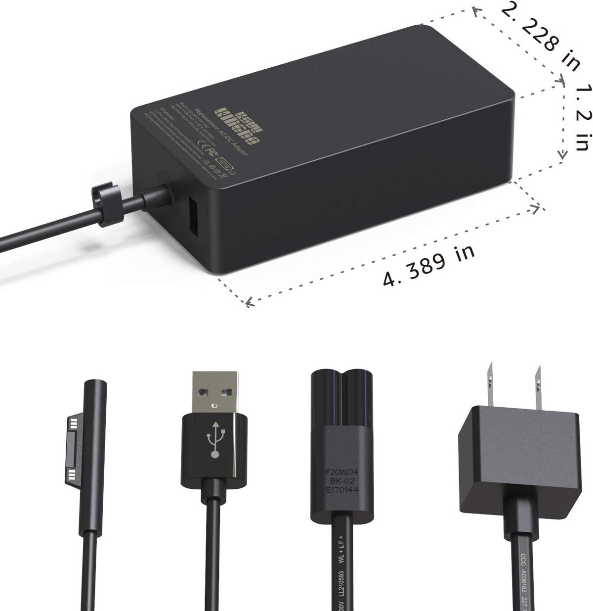 127W 15V 8A Power Adapter with Carrying Case Pack of 2 M8012