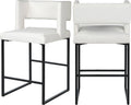White Faux Leather Counter Stool Set of 2 Y3806