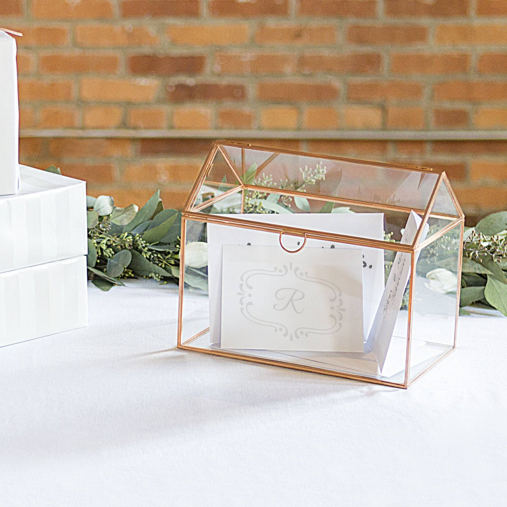 Personalized Glass Terrarium Card Holder R48946