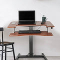Walnut/Black Pneumatic Height Adjustable Sit Stand Laptop Desk with Keyboard Holder V535