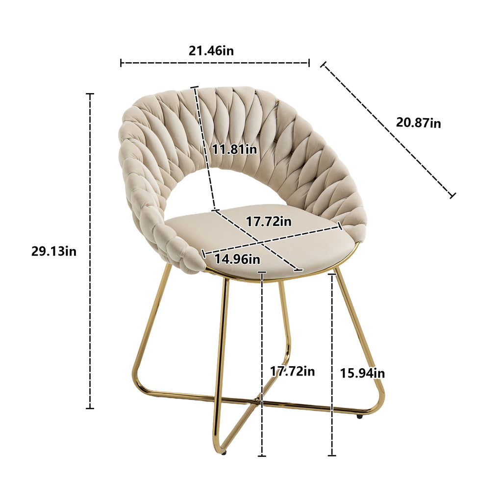 Velvet Accent Chairs Set of 2 with Gold Legs D338473