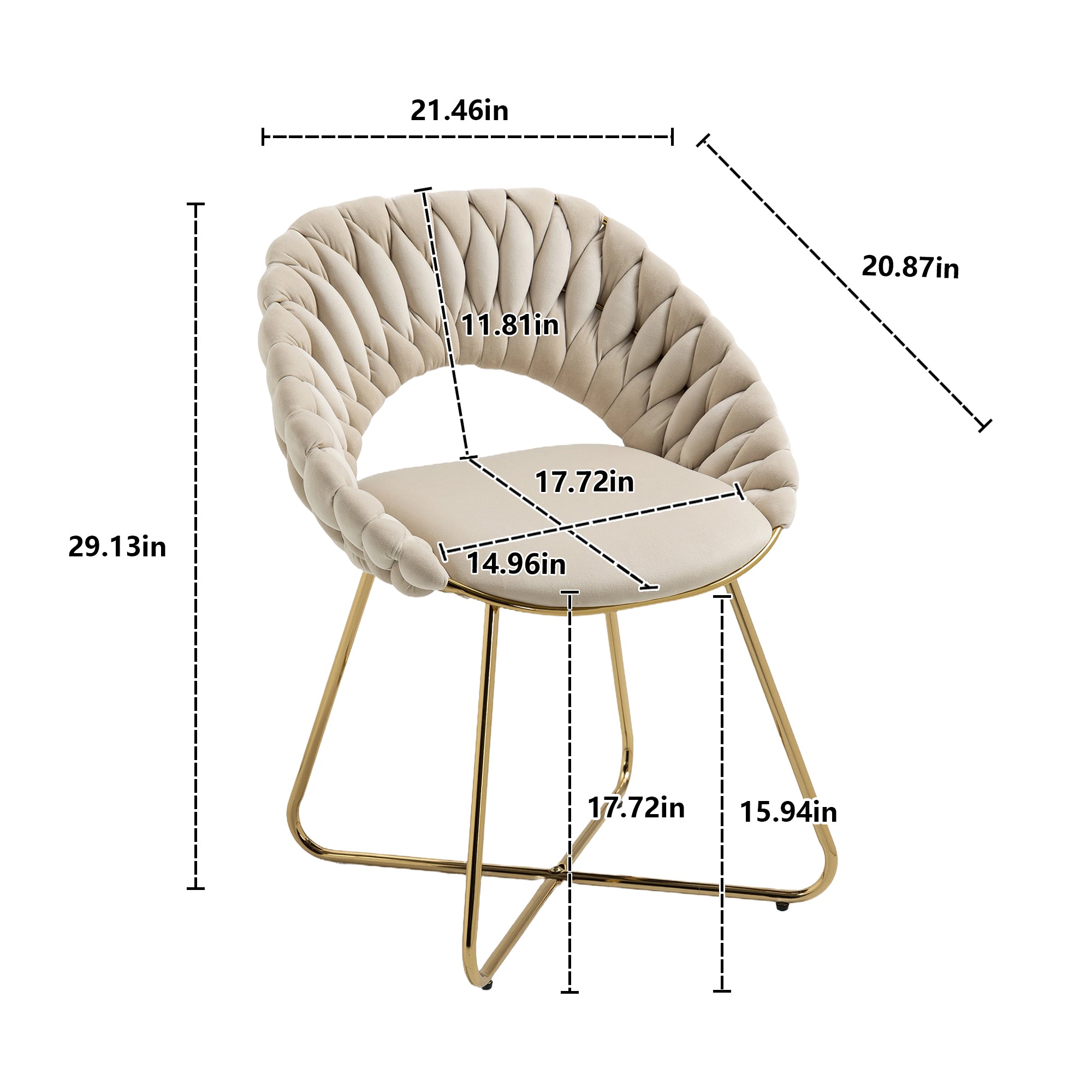 Velvet Accent Chairs Set of 2 with Gold Legs D338473