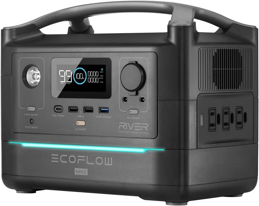 Portable Power Station 576Wh 3 x 600W AC Outlets Solar Generator W270579