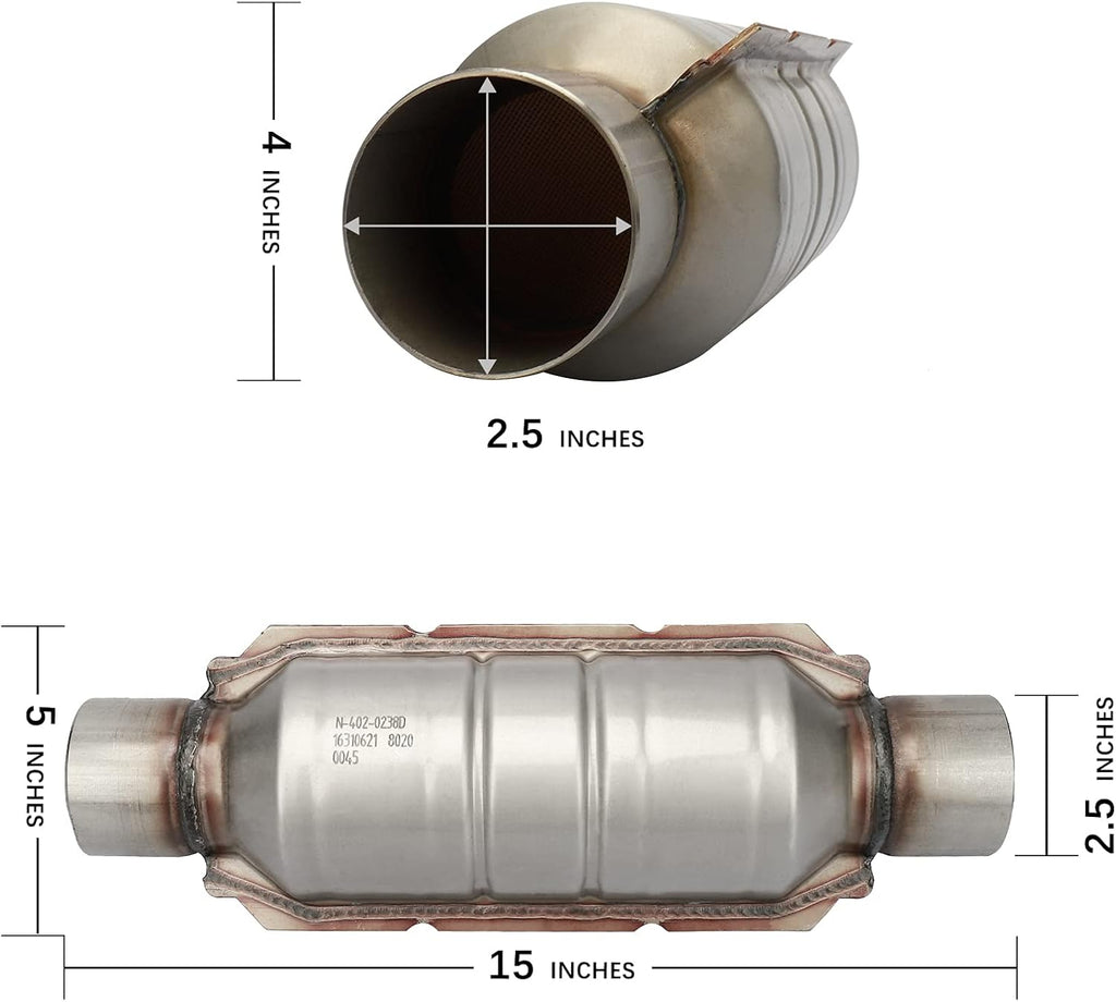 2.5" Inlet/Outlet Universal Catalytic Converter with O2 Port & Heat Shield M969723