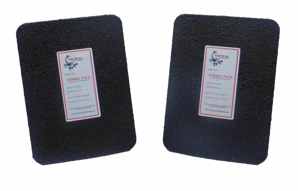 Level III AR500 Steel Body Armor Pair 6x8 Curved Plate Coated N2292