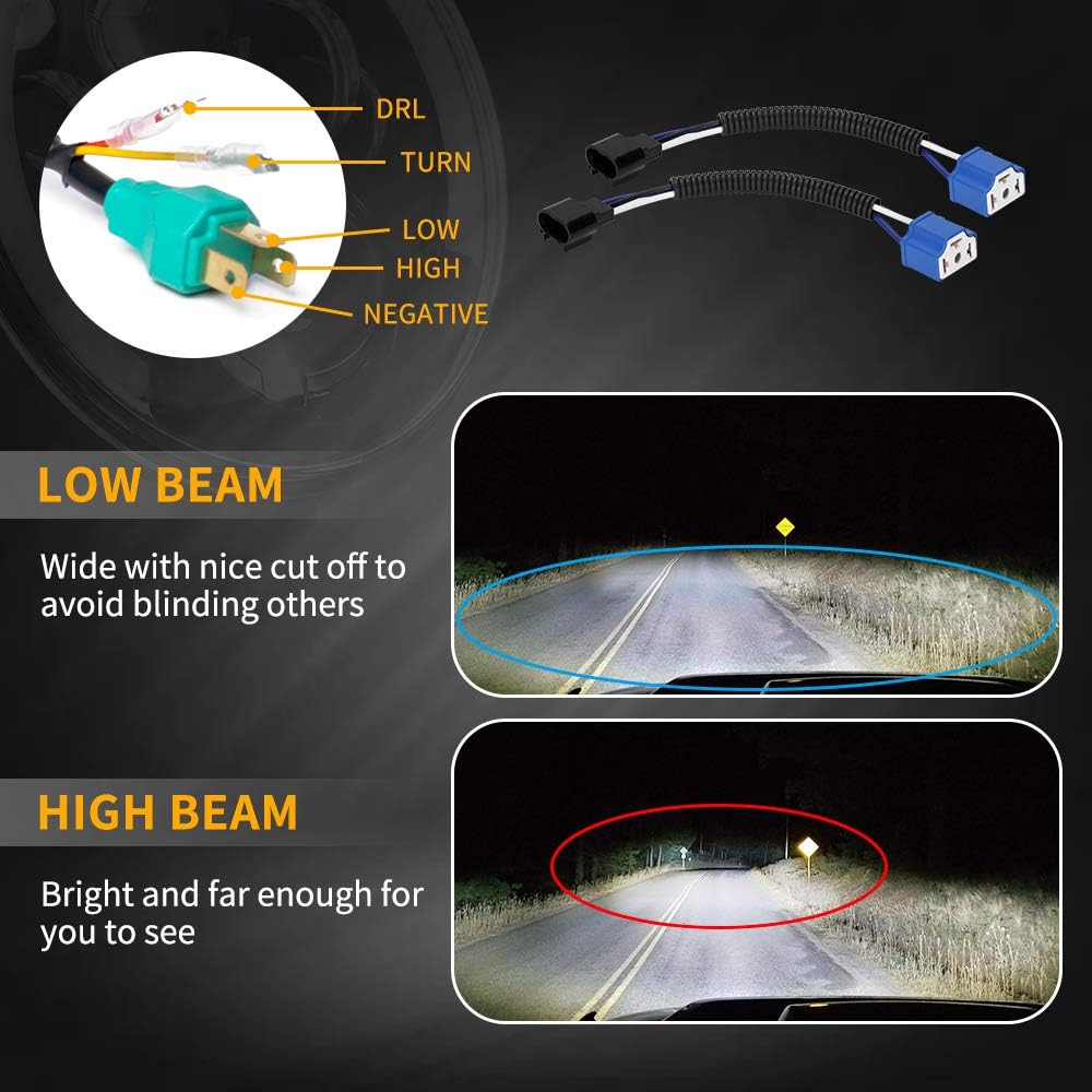 7'' Black Cree LED Headlights and 4'' LED Fog Lights K47462