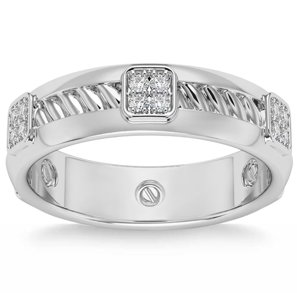 14k Gold Diamond Ring Wedding Band B715