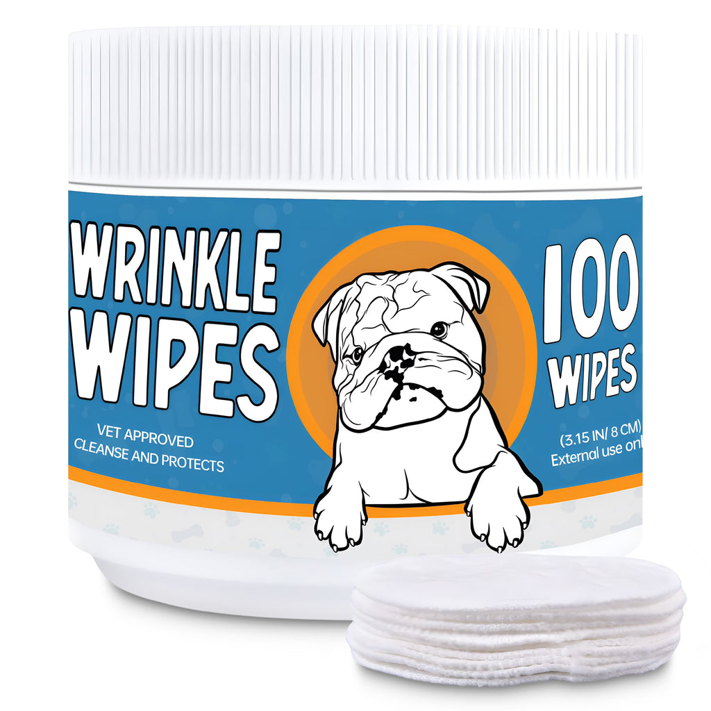 100 Count Dog Wrinkle Wipes for French Bulldog, English Bulldog, Pugs P166531