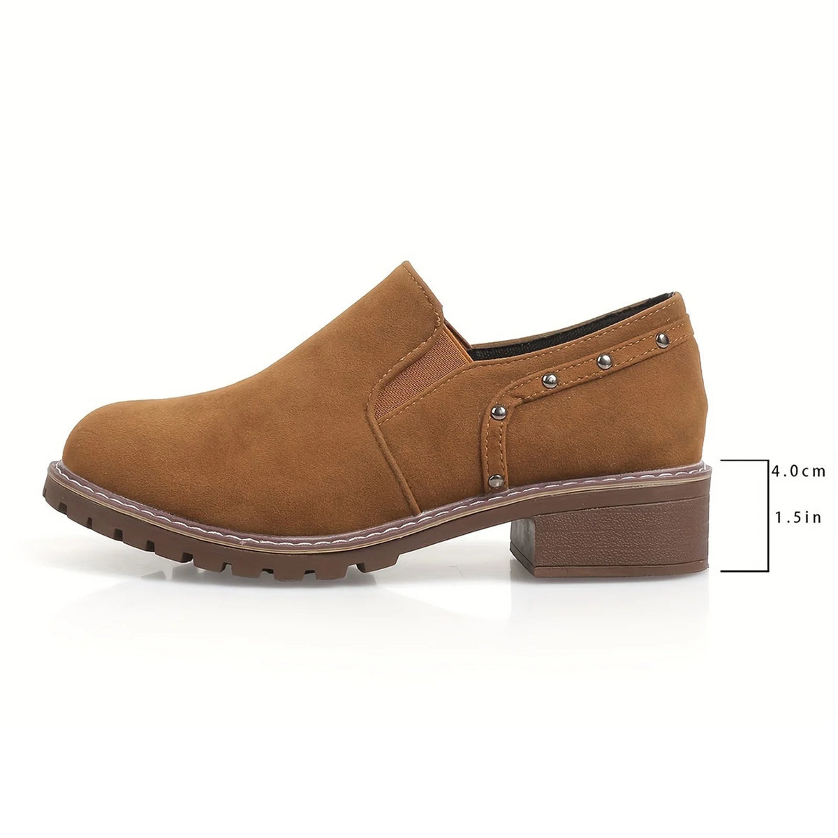 Brown Thick Heel Short Boots J569