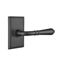 Flat Black Privacy Lever with Rectangular Rose A31810