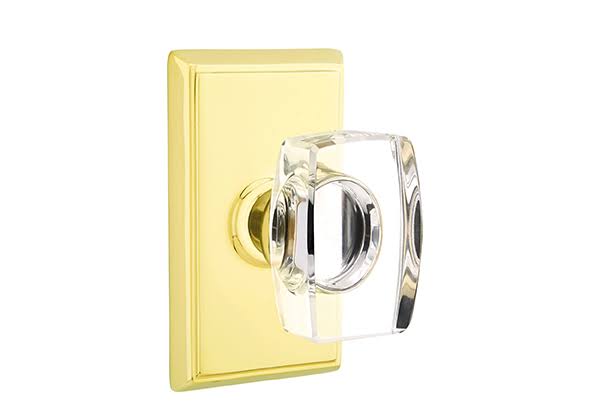 Satin Brass Crystal Knob Privacy Set R353287