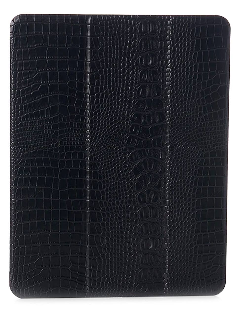 Black Crocodile-Embossed iPad Pro Case B737202