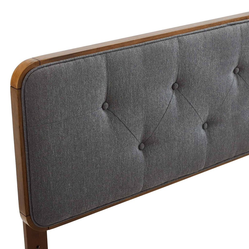 Tufted Twin Fabric and Wood Headboard N2079