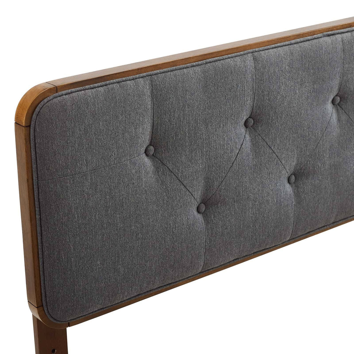 Tufted Twin Fabric and Wood Headboard N2079