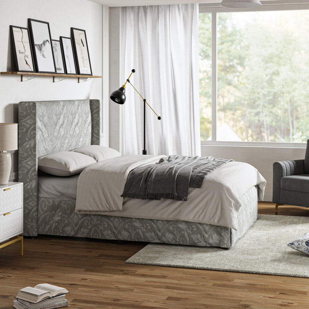 King Upholstered Bed with Washable Slipcover E350