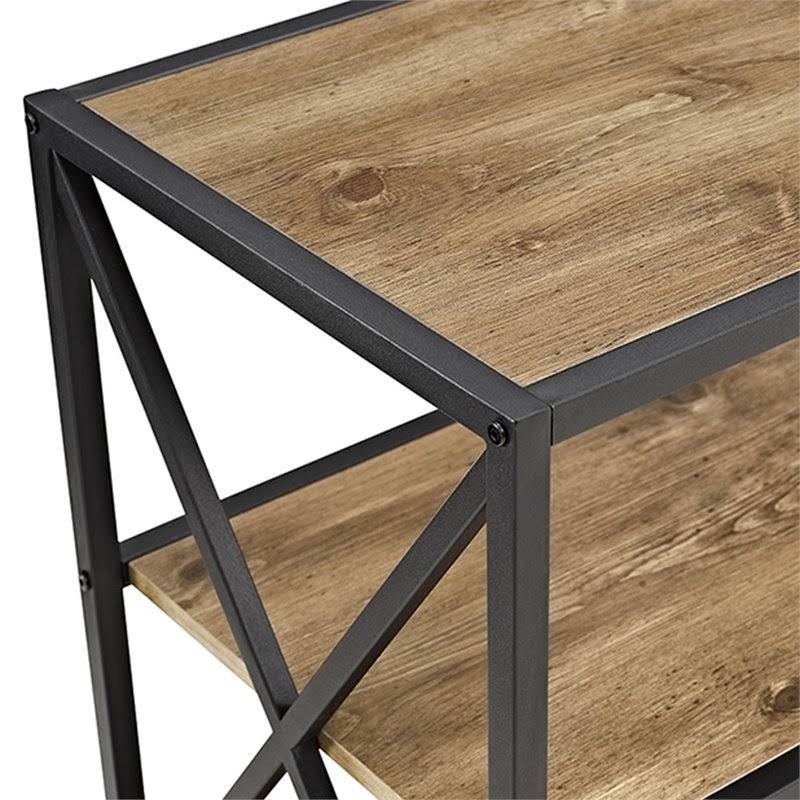 2 Shelf Wide Bookcase in Barnwood D552