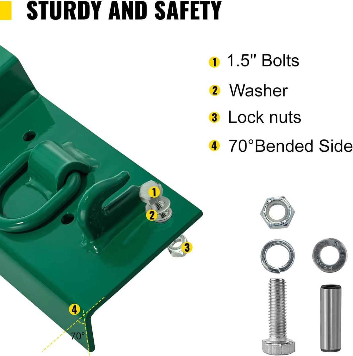 1/4" G70 Forged Bolt on Grab Hooks with 1/2" Shackles P9271
