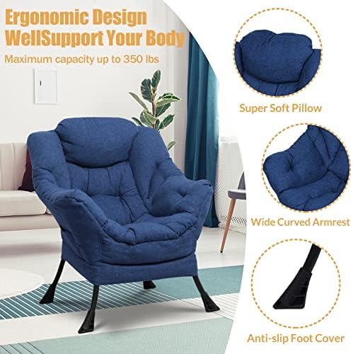 Upholstered Velvet Single Sofa Chair with Side Pocket Y857120