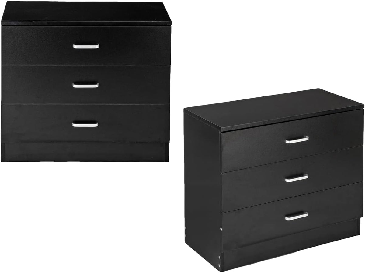 White Wooden Nightstand Set of 2 with Two Drawer R696029