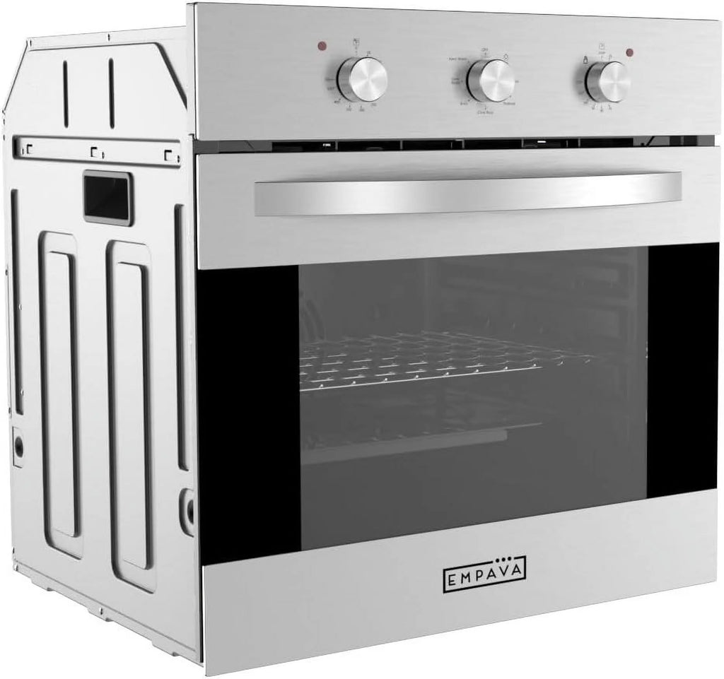 2.3 Cu. Ft. Electric Built-In Single Wall Oven in Black/Silver Tempered Glass C40059