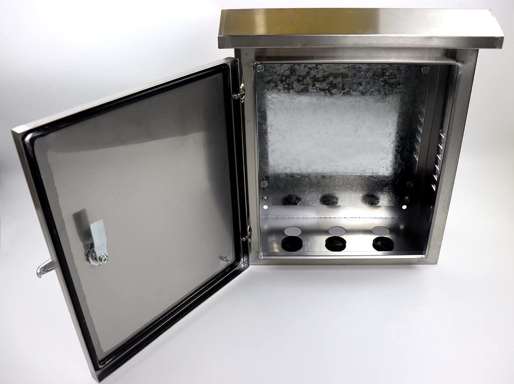 304 Stainless Steel Outdoor Electrical Enclosure Box 20 H x 16 W x 8 D with Mounting Plate K2625