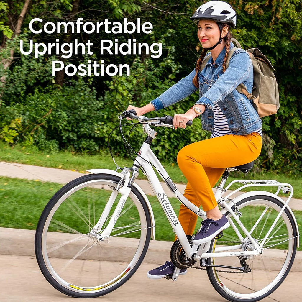 White 700c Women's Hybrid Bicycle E90138
