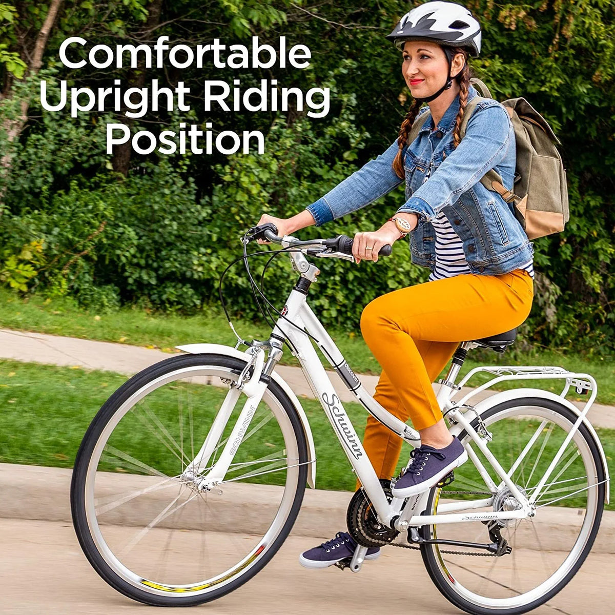 White 700c Women's Hybrid Bicycle E90138