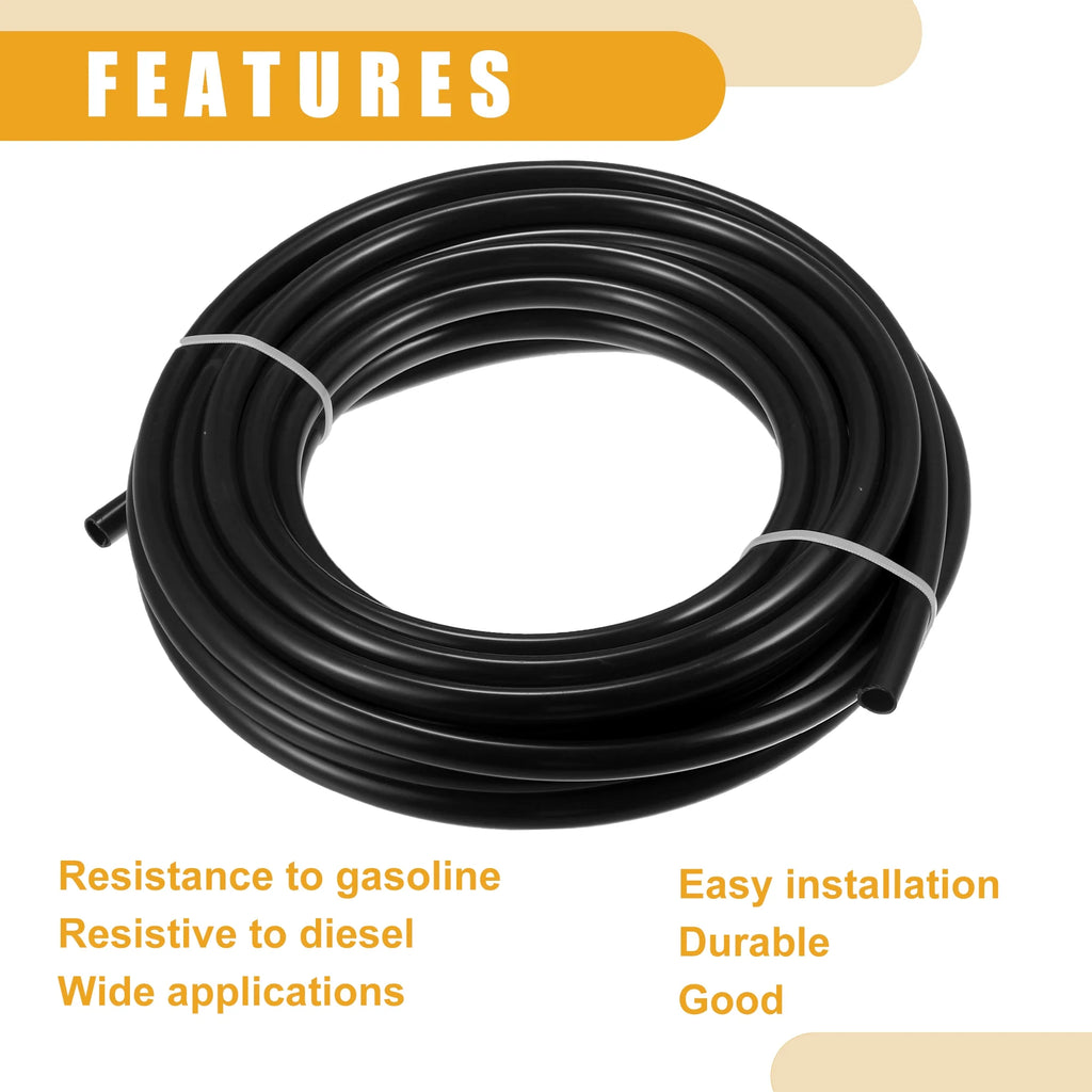 32.8ft 10mm ID Black Nylon Fuel Line Hose B302639