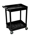 Black 2 Shelves Tub Utility Cart U5064