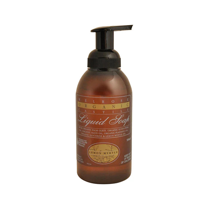 Organic Castile Liquid Soap Lemon Myrtle Pump 500ml Q241