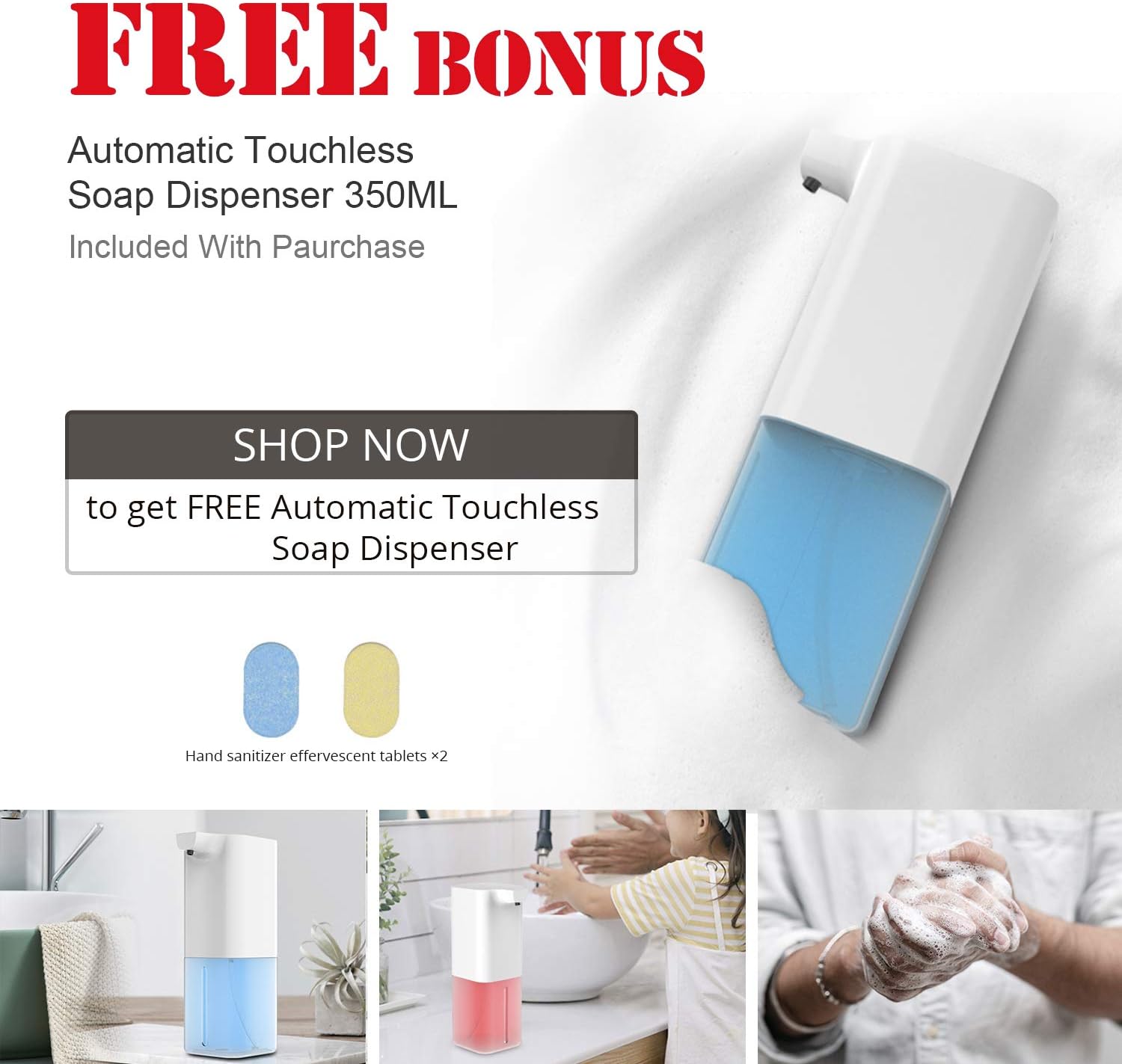 Touchless Hand Sanitizer Dispenser with Floor Stand and Drip Tray, Pack of 2 R153534