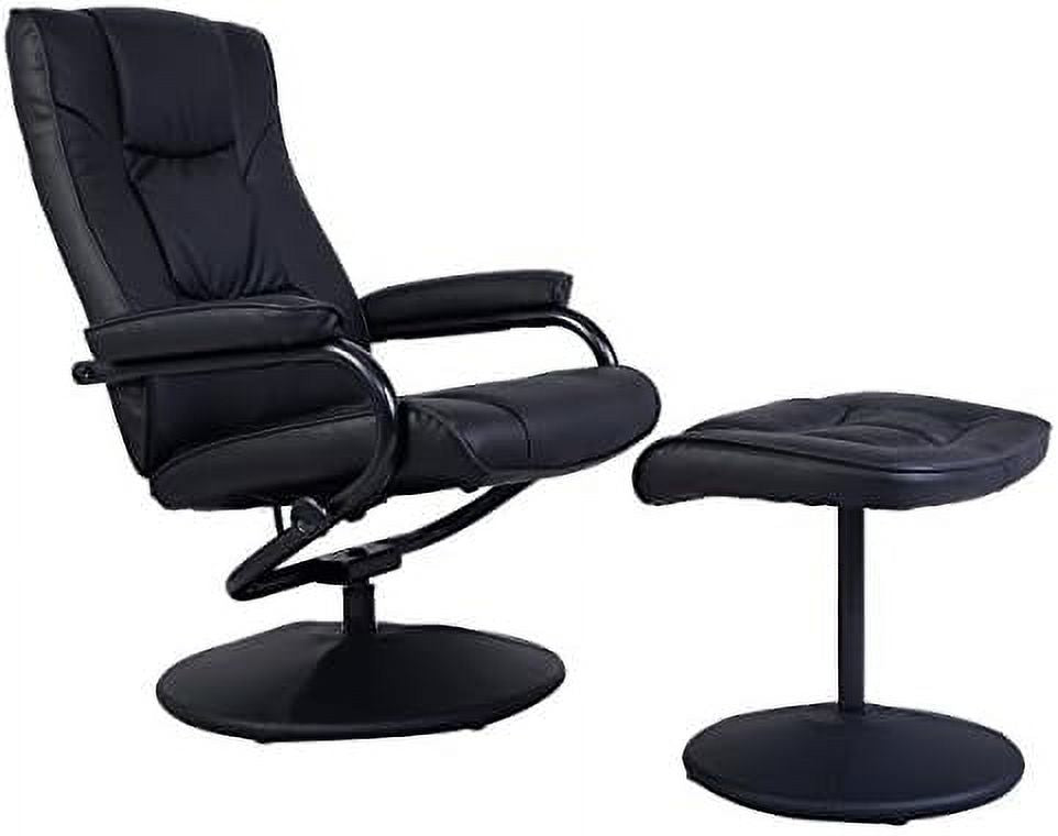 Gray PU Leather Recliner Chair with Ottoman L42888