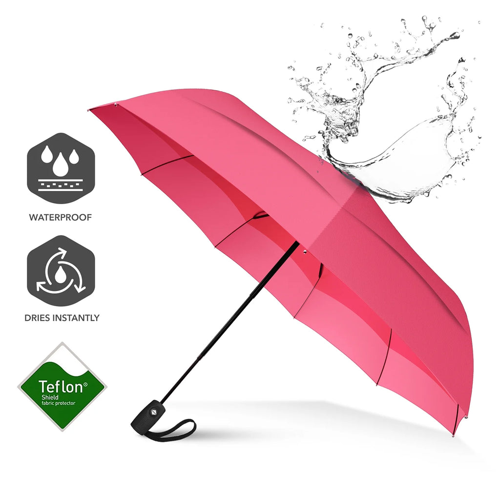Pink Compact Automatic Travel Umbrella C73607